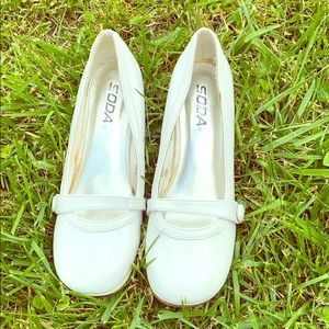 Girls White small heels